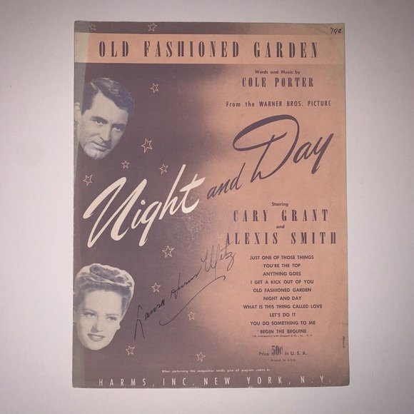 Vintage 1944 Sheet Music Night‎ And Day - Cole Porter, Cary Grant, Alexis Smith, - Picture 1 of 10